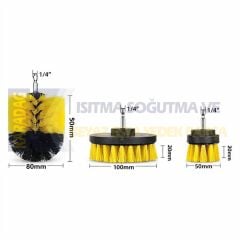 KOMBİ VE ÇOK AMAÇLI TEMİZLEME FIRÇA SETİ 3 LÜ MATKAP UÇLU