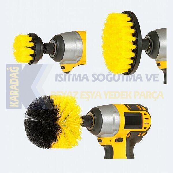 KOMBİ VE ÇOK AMAÇLI TEMİZLEME FIRÇA SETİ 3 LÜ MATKAP UÇLU