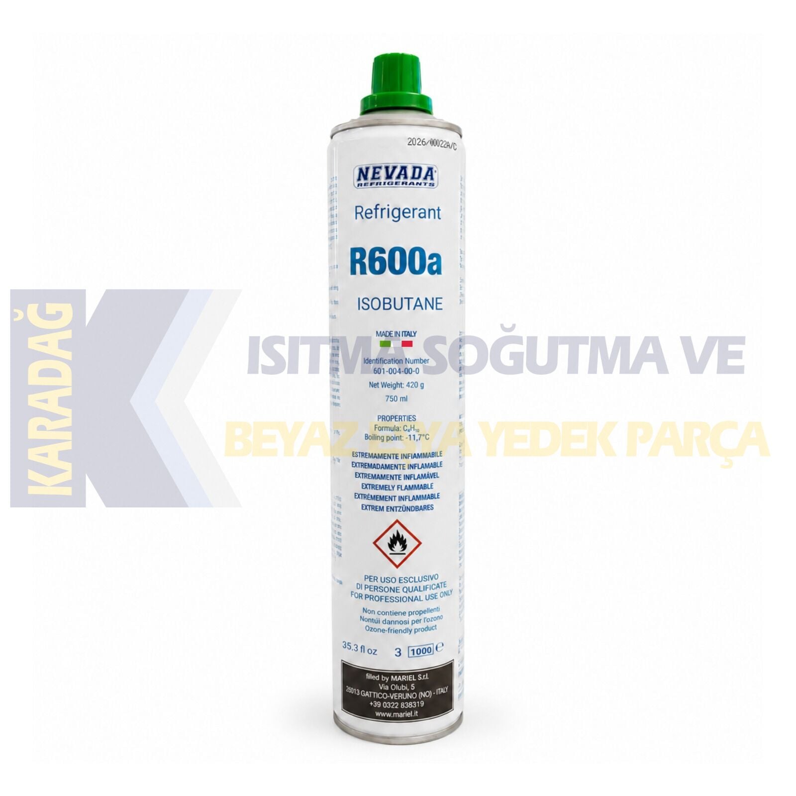 NEVADA SOĞUTUCU GAZ R600A TİN TÜP 420 GR