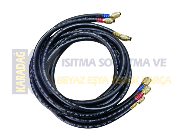 R134 - R22 180 CM GAZ ŞARJ HORTUMU YÜKSEK KALİTELİ 3LÜ SET