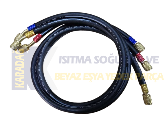 R134 - R22 90 CM GAZ ŞARJ HORTUMU YÜKSEK KALİTELİ 3LÜ SET