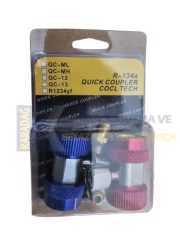 OTO ARAÇ GAZ ŞARJ APARATI R134A MAVİ KIRMIZI SET ÇİFTLİ