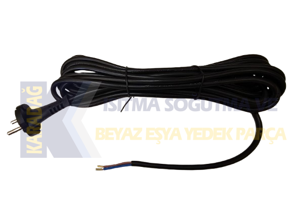 SÜPÜRGE KABLOSU YUVARLAK 5 MT 2X0,75mm 1NCİ KALİTE BAKIR