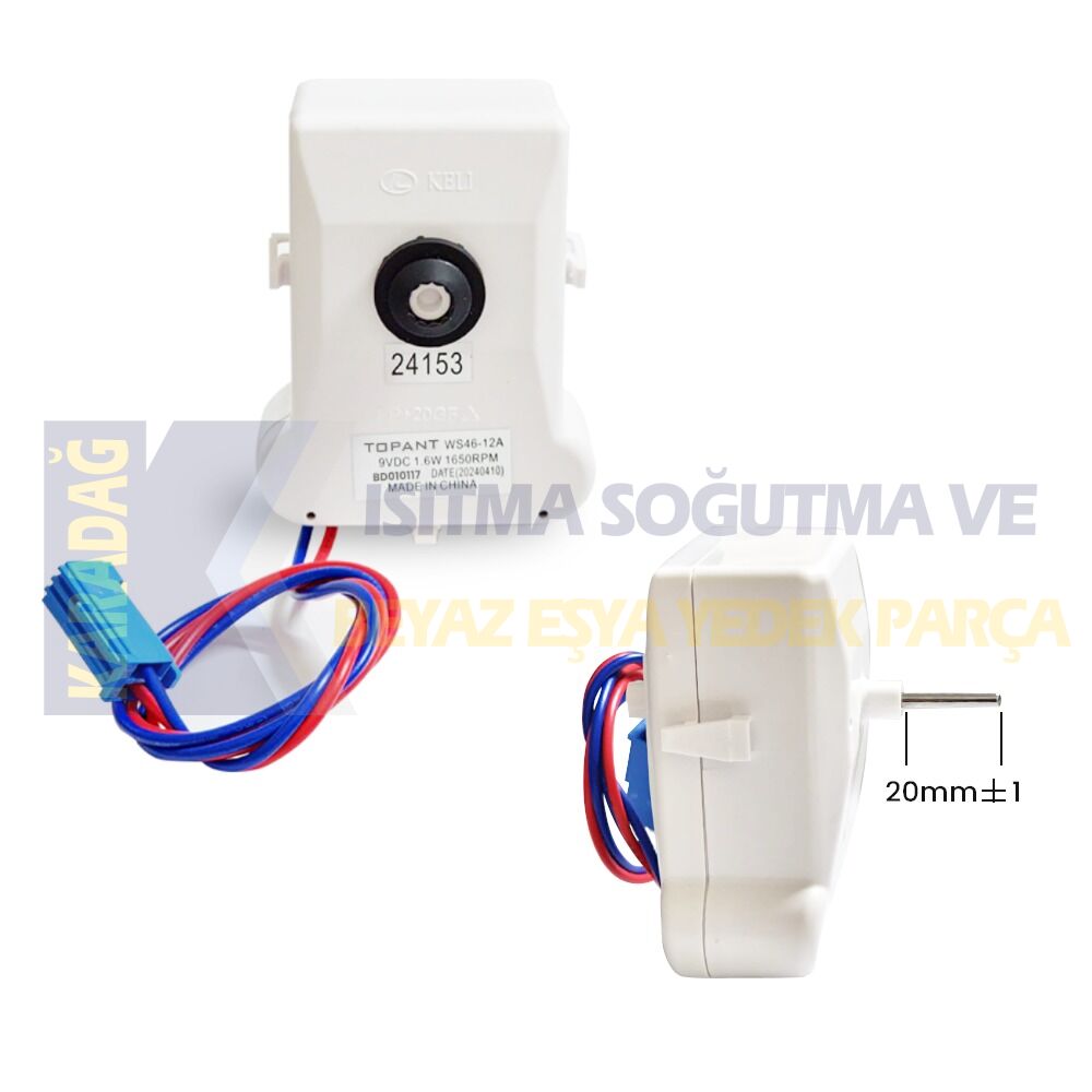 BOSCH FAN MOTORU (00742827,9000573911) 9V-1.6W DC