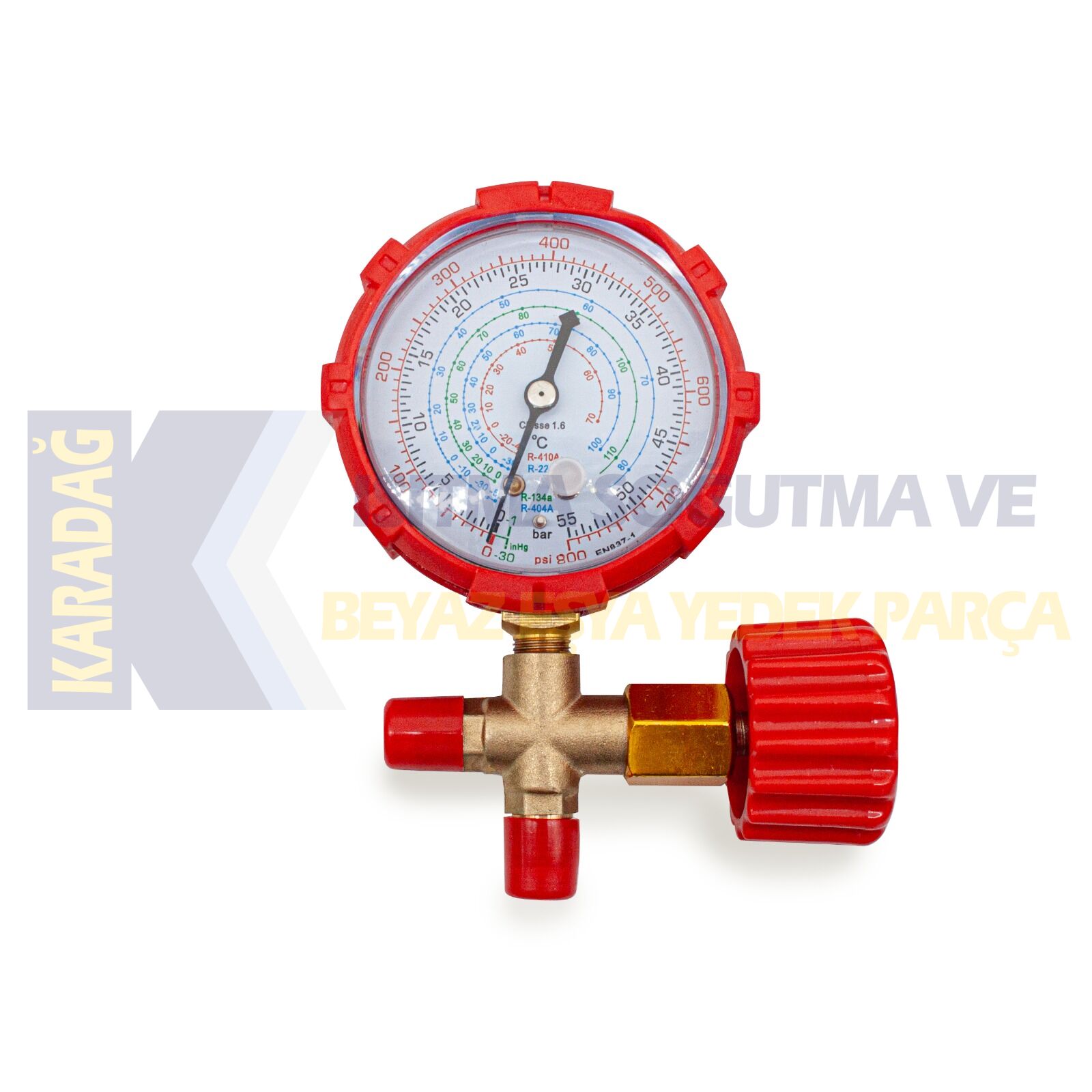 YÜKSEK BASINÇ MANİFOLD GAZ SAATİ R22, R134A, R404A, R410A 1'Lİ