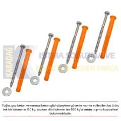 KLİMA DIŞ ÜNİTE MONTAJ DÜBELİ (İZOLASYONLU CEPHE) 12 MM TAKIM
