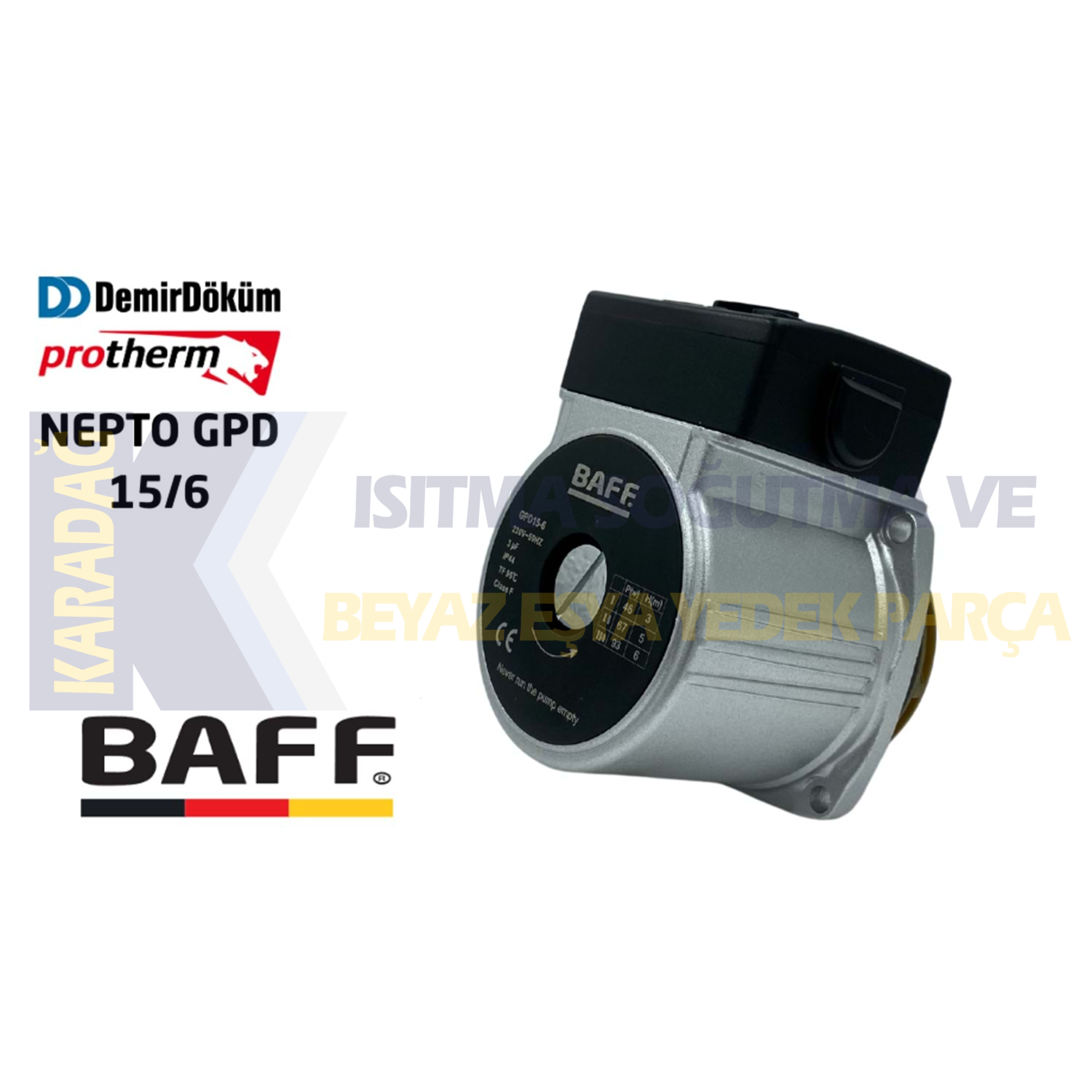 DEMİRDÖKÜM NEPTO SİRKÜLASYON POMPASI (3 ÇİZGİLİ) BAFF