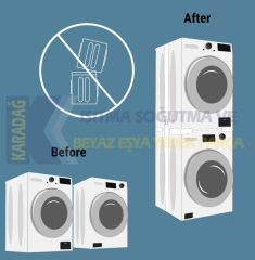 UNİVERSAL ÇAMAŞIR MAKİNESİ ÜZERİ KURUTMA MAKİNESİ MONTAJ KİTİ